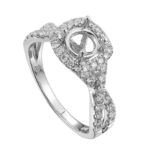 Diamond Engagement Mounting Ring 0.66 ct. 14K White Gold