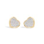 Heart Shaped Diamond Earrings 0.37 ct. 10k Yellow Gold