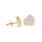 Heart Shaped Diamond Earrings 0.37 ct. 10k Yellow Gold