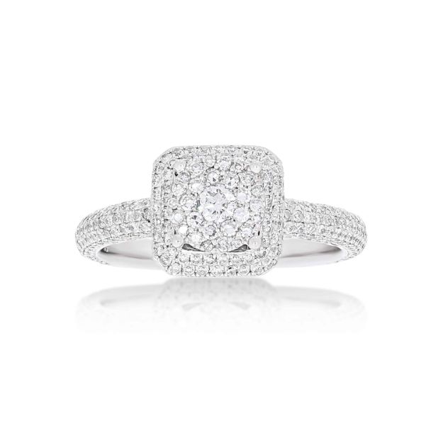 Diamond Engagement Ring 0.93 ct. 14k White Gold