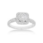 Diamond Engagement Ring 0.93 ct. 14k White Gold