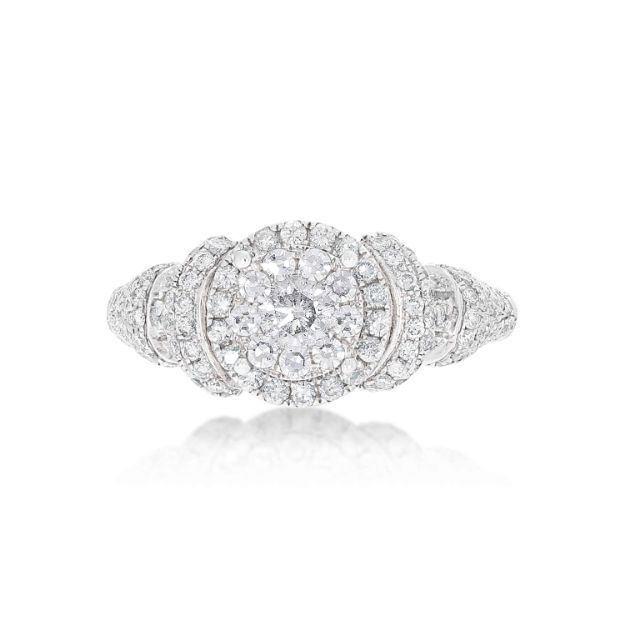 Fancy Diamond Engagement Ring 0.60 ct. 14k White Gold