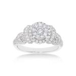 Fancy Diamond Engagement Ring 0.60 ct. 14k White Gold