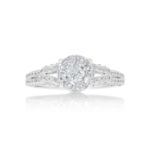 Fancy Diamond Engagement Ring 1.12 ct. 14k White Gold