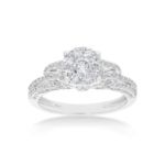 Fancy Diamond Engagement Ring 1.12 ct. 14k White Gold