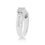 Diamond Engagement Ring 0.90 ct. Fancy Setting 14k White Gold