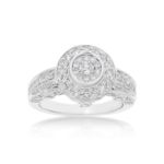 Diamond Engagement Ring Large Top 1.73 ct. 14k White Gold