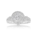 Diamond Engagement Ring Large Top 1.73 ct. 14k White Gold