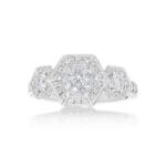 Fancy Hexagon Diamond Engagement Ring 1.13 ct. 14k White Gold