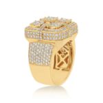 Squared Cluster Large Diamond Ring 4.06 ct. 14k Gold