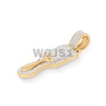 Diamond Brush Comb Hair Pick Pendant 0.45 ct. 10k Yellow Gold