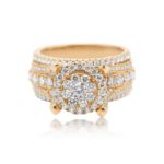 Diamond Round Cluster Ring 2.75 ct. Raised Prong Setting 14k Yellow