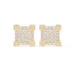 Diamond Square Shaped Earrings 1.10 ct. 14k Yellow Gold