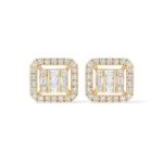 Fancy Square Baguette Diamond Earrings 0.46 ct. 14k Yellow Gold