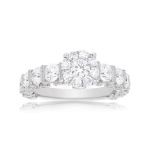 Diamond Engagement Ring 2.20 ct. Fancy Solitaire Setting 14k White Gold