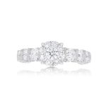 Diamond Engagement Ring 2.20 ct. Fancy Solitaire Setting 14k White Gold