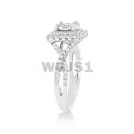 Diamond Engagement Ring Squared Halo 0.85 ct. 14k White Gold