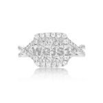 Diamond Engagement Ring Squared Halo 0.85 ct. 14k White Gold