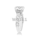 Diamond Engagement Ring Large Side Diamonds 3.15 ct. 14k White Gold