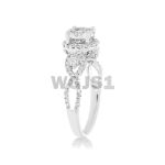 Diamond Engagement Ring Fancy Halo Setting 0.73 ct. 14k White Gold