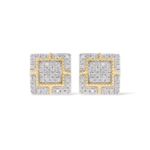 Square Design Diamond Earrings 0.18 ct. 10k Yellow Gold