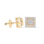 Square Design Diamond Earrings 0.18 ct. 10k Yellow Gold