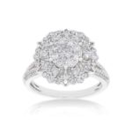 Diamond Engagement Ring Antique Style 1.26 ct. 14k White Gold