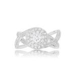 Diamond Engagement Ring Fancy Crossing 1.40 ct. 14k White Gold