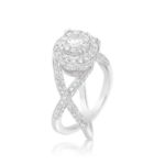 Diamond Engagement Ring Fancy Crossing 1.40 ct. 14k White Gold