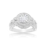 Fancy Diamond Engagement Ring 0.81 ct. 14k White Gold