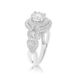 Fancy Diamond Engagement Ring 0.81 ct. 14k White Gold