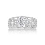 Fancy Cluster Diamond Engagement Ring 0.90 ct. 14k White Gold