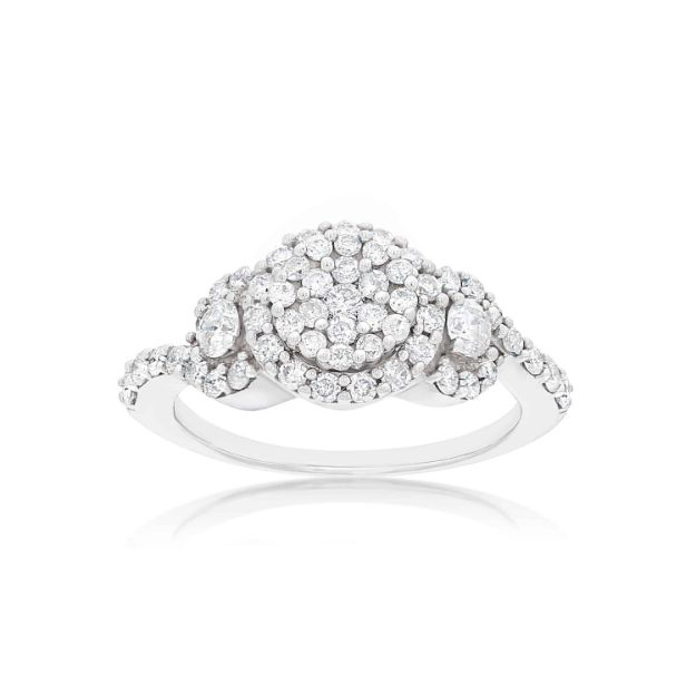 Diamond Engagement Ring 0.86 ct. 14k White Gold