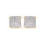 Square Pillow Diamond Earrings 0.50 ct. 10k Yellow Gold