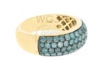 Yellow gold blue diamond band 10k