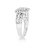 Diamond Engagement Ring Square Halo Setting 1.00 ct. 14k White Gold