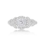 Fancy Diamond Engagement Ring 1.05 ct. 14k White Gold