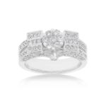 Fancy Diamond Engagement Ring 1.26 ct. 14k White Gold