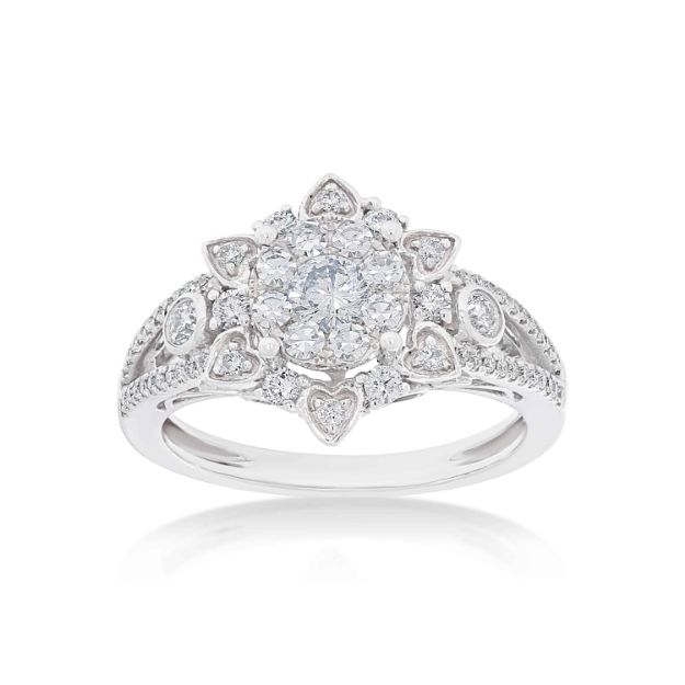 Diamond Engagement Ring 0.90 ct. 14k White Gold