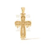 Diamond Drip Cross 3.02 ct. 10k Yellow Gold