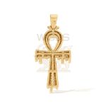 Diamond Drip Ankh Cross 3.56 ct. 10k Yellow Gold