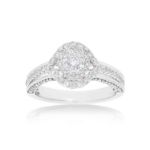 Fancy Diamond Engagement Ring 0.94 ct. 14k White Gold