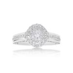 Fancy Diamond Engagement Ring 0.94 ct. 14k White Gold