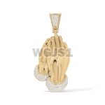 Prayer Hands Diamond Pendant 0.30 ct. 10k Yellow Gold