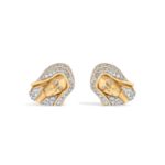 Diamond Earrings Mother Mary Head 0.20 ct. 10k Yellow Gold