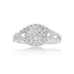 Diamond Engagement Ring Round Top 0.98 ct. 14k White Gold