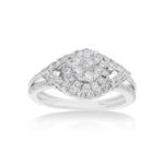 Diamond Engagement Ring Round Top 0.98 ct. 14k White Gold