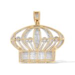 Diamond King Crown Pendant 1.09 ct. 10k Yellow Gold