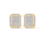 Rectangular Diamond Earrings 0.11 ct. 10k Yellow Gold