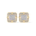 Square Design Diamond Earrings 0.31 ct. 10k Yellow Gold